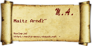 Maitz Arnó névjegykártya